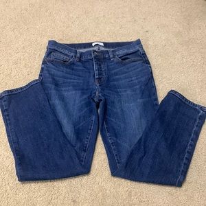 Loft Outlet button fly boyfriend fit straight leg cropped jeans